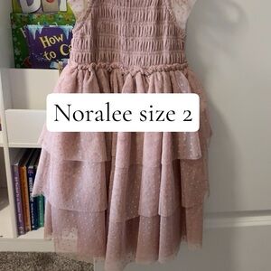 Noralee Girls' Dusty Rose Tiered Dot Tulle Dress - Size 2